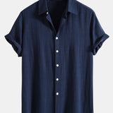 Linen Rayon Blend Shirt & Linen Cotton Blend 11" Shorts Set