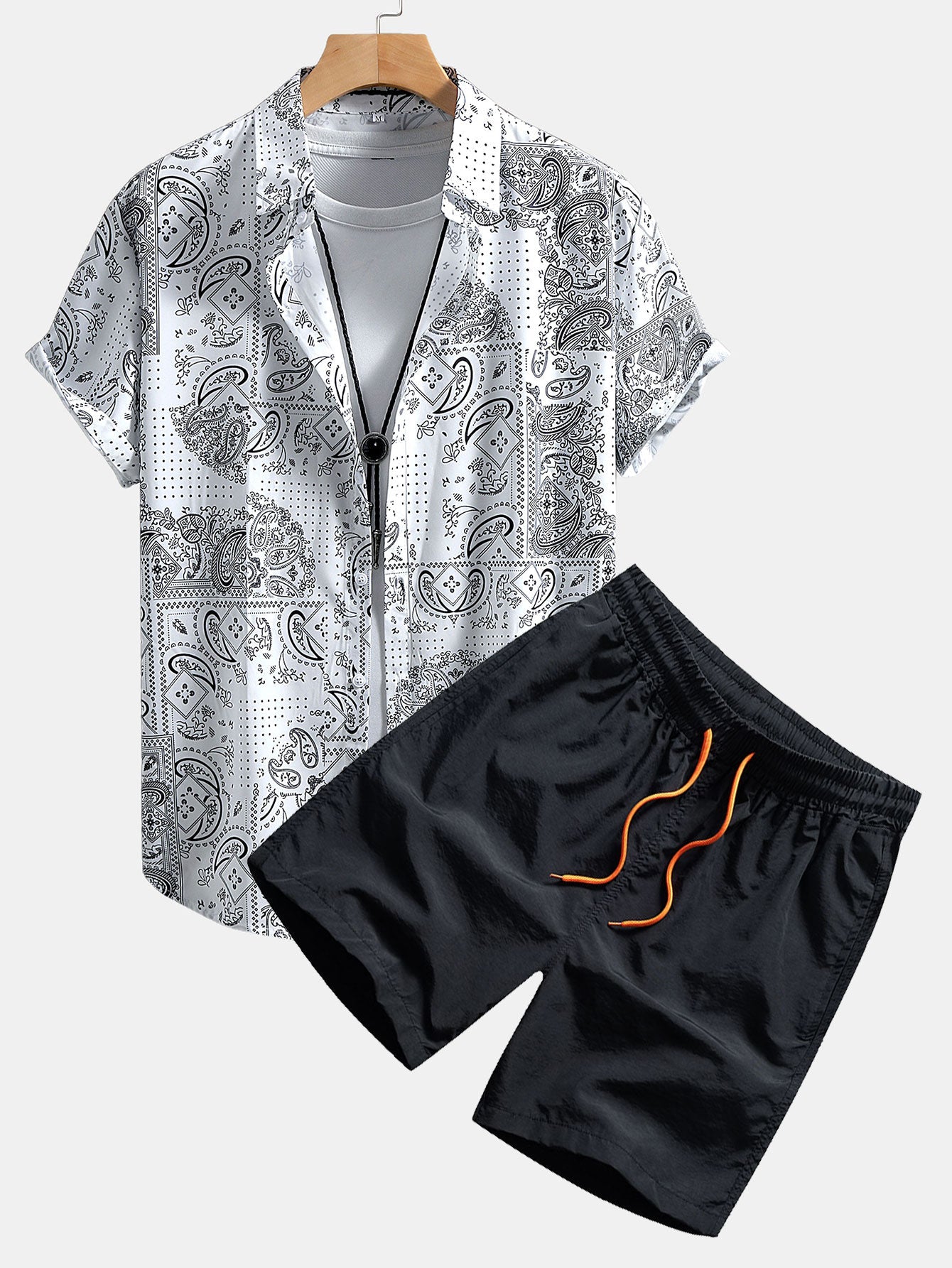 Paisley Shirt & Swim Shorts Set