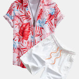 Tropical Print Shirt & Swim Shorts Set