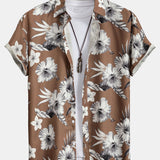 Tropical Floral Print Button Up Shirt