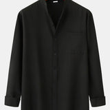 Long Sleeved Stand Collar Shirt