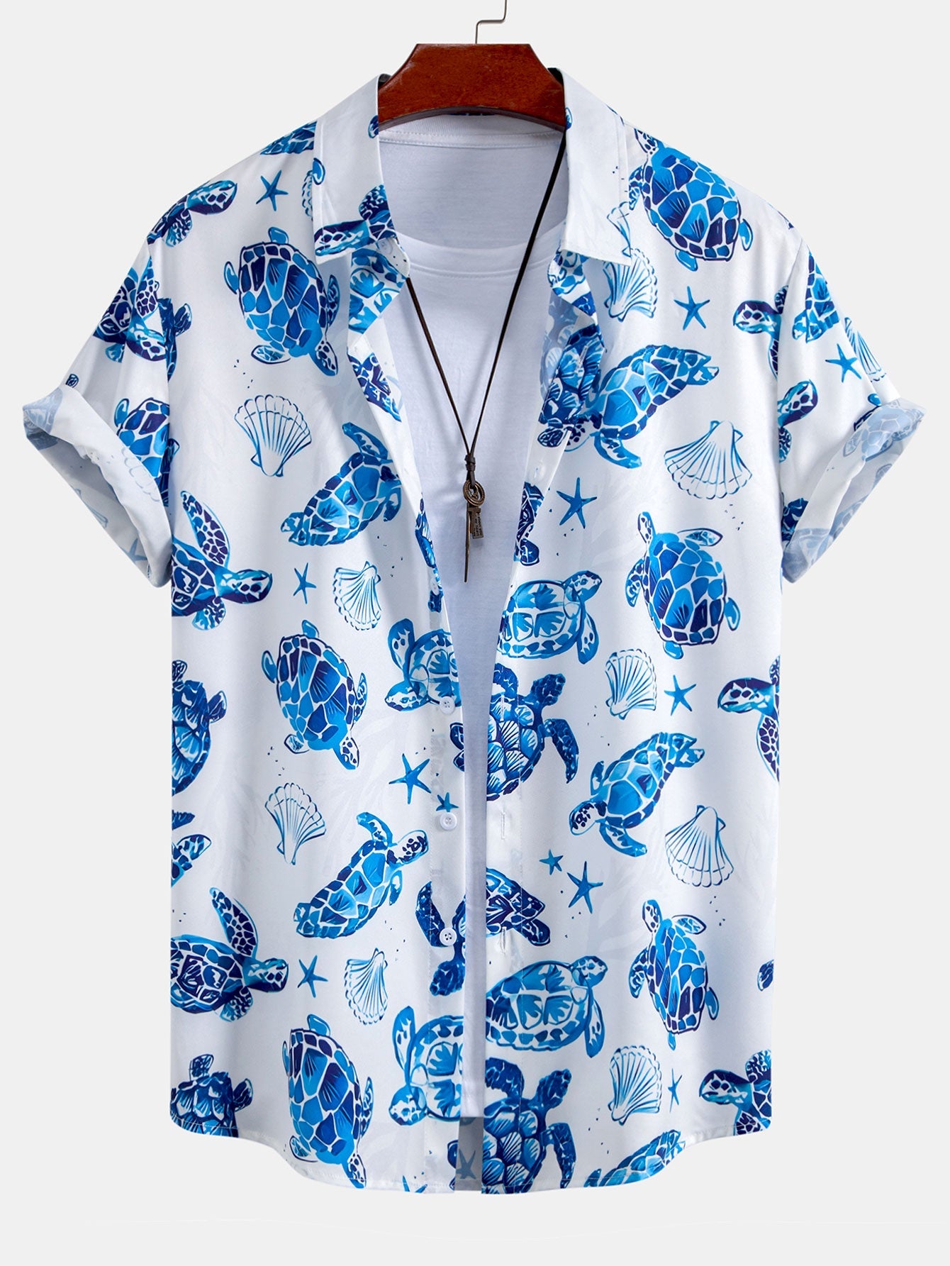 Turtle Print Button Up Shirt