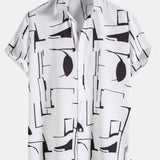 Abstract Print Button Up Shirt