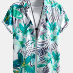Flower Plants Print Button Up Shirt
