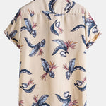 Tropical Plants Print Button Up Shirt