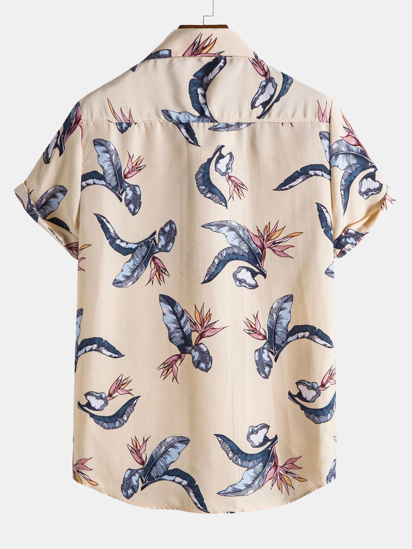 Tropical Plants Print Button Up Shirt