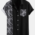 Paisley Print Patchwork Shirt & Swim Shorts Set