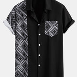 Paisley Print Patchwork Shirt & Swim Shorts Set