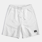 Checkerboard Stand Collar Shirt & Checkerboard Jacquard Shorts Set