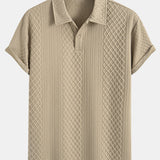 Geometric Diamond Jacquard Polo & Shorts Set