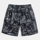 Paisley Print Shirt & Drawstring Swim Shorts Set