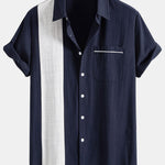 Linen Contrast Button Up Shirt