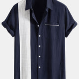 Linen Contrast Button Up Shirt