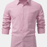 Seersucker Striped Button Up Shirt