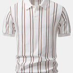 Striped Knitted Polo Shirt & Slim Fit Tapered Trousers Set
