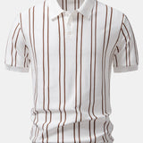 Striped Knitted Polo Shirt & Slim Fit Tapered Trousers Set