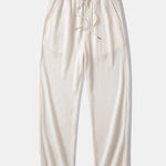 Contrast Knit Waffle Johnny Collar Polo & Drawstring Knitted Waffle Pants Set