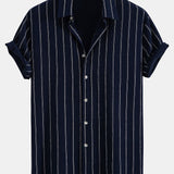 Stripe Textured Shirt & Straight Leg Linen Pants Set