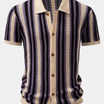 Stripe Eyelet Crochet Shirt
