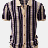 Stripe Eyelet Crochet Shirt