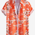 Palm Tree Tropical Flora Print Shirt & Swim Shorts Set