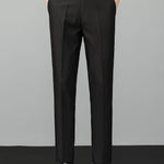 Contrast Trim Waffle Zipper Knit Polo & Slim Fit Tapered Trousers Set