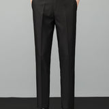 Contrast Trim Waffle Zipper Knit Polo & Slim Fit Tapered Trousers Set