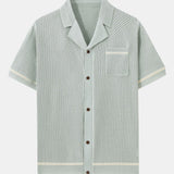 Contrast Trim Open Knit Shirt