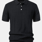 Stripe Jacquard Knit Polo Shirt & Slim Fit Tapered Trousers Set