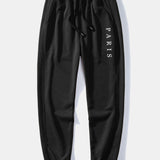 Paris Slogan Print Relax Fit Crew Neck Sweatshirt & Jogging Pants Set