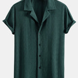 Muscle Fit Diamond Texture Cuban Shirt