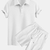 Geometric Jacquard Polo & Geometric Jacquard Shorts Set