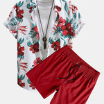 Tropical Floral Print Shirt & Swim Shorts Set