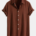 Linen Rayon Blend Button Up Shirt