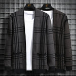 CHECKERED KNIT CARDIGAN FOR MEN