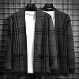 CHECKERED KNIT CARDIGAN FOR MEN