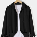 Long Sleeved Corduroy Revere Collar Shirt