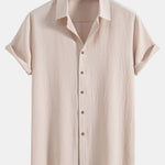 Crinkled Textured Shirt & Straight Leg Pants Set