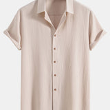 Crinkled Textured Shirt & Straight Leg Pants Set