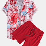 Tropical Print Shirt & Swim Shorts Set
