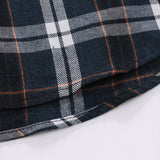 Contrast Plaid Button Up Hoodie Shirt