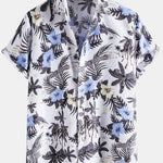 Flowers Print Lapel Shirts