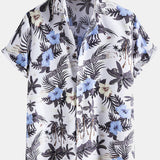 Flowers Print Lapel Shirts