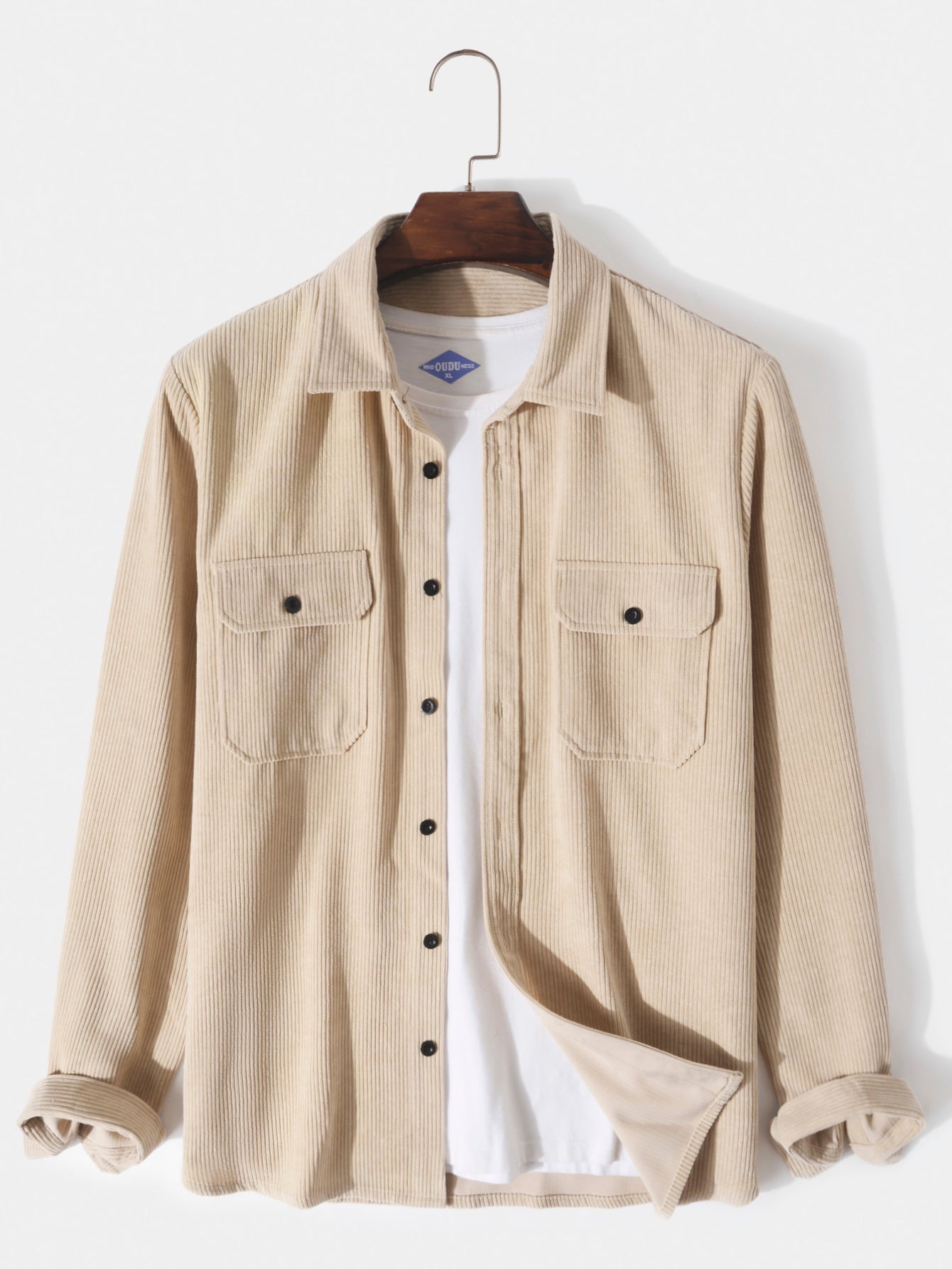 Long Sleeve Corduroy Shirt with Pockets