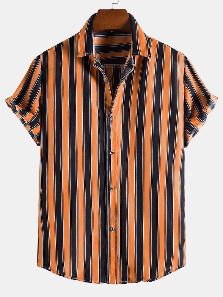 Holiday Stripes Lapel Shirts