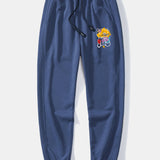 Graffiti Bear Print Relax Fit Crew Neck Sweatshirt & Jogging Pants Set