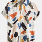 Hand Drawn Color Blocks Print Shirt