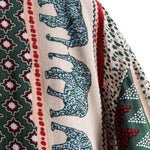 Elephant Geometric Print Shirt & Linen Cotton Blend Drawstring Shorts Set