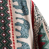 Elephant Geometric Print Shirt & Linen Cotton Blend Drawstring Shorts Set