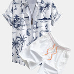 Island Sailing Print Shirt & Swim Shorts Set